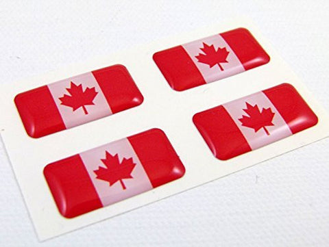 Canada Canadian mini domed Flag decals 4 emblems Car auto bike boat. stickers