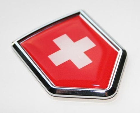 Car Chrome Decals CBSHD208 Switzerland Swiss Decal Flag Car Chrome Emblem Sticker