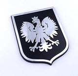 Poland Polska Eagle Black Chrome Plastic car Emblem Decal Sticker Crest PBC