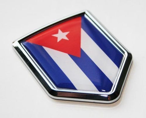Car Chrome Decals CBSHD053 Cuba Cuban Flag Decal Car Chrome Emblem Sticker 3D