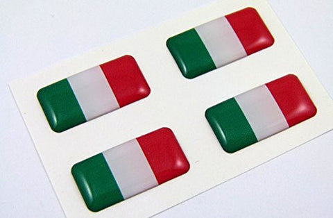 Italy mini domed decals set 4 emblems 1" x 0.5" Italian Italia Car bike stickers