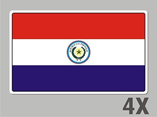 4 Paraguay stickers flag decal bumper car bike laptop .. emblem vinyl FL046