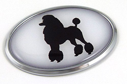 Poodle Dog Breeds 3D Chrome Emblem Pet Decal Car Auto Bike Truck Sticker