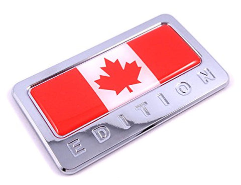 Canada Edition Chrome Emblem Canadian Flag 3D Decal Car Bike Badge