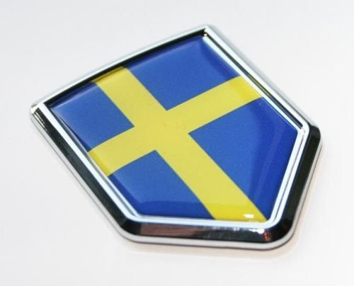 Car Chrome Decals CBSHD207 Sweden Swedish Flag Decal Car Chrome Emblem Sticker