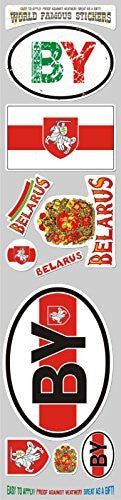 Car Chrome Decals STS-BY Belarus 10 stickers set Belarusian flag decal bumper stiker car auto bike laptop