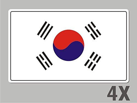 4 South Korea stickers flag decal bumper car bike emblem vinyl FL058