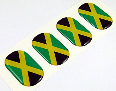 Jamaica midi domed decals flag 4 emblems 1.5" Car bike laptop stickers