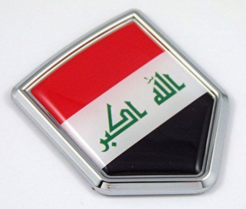 Iraq flag Chrome Emblem Car Decal Sticker Bike crest badge