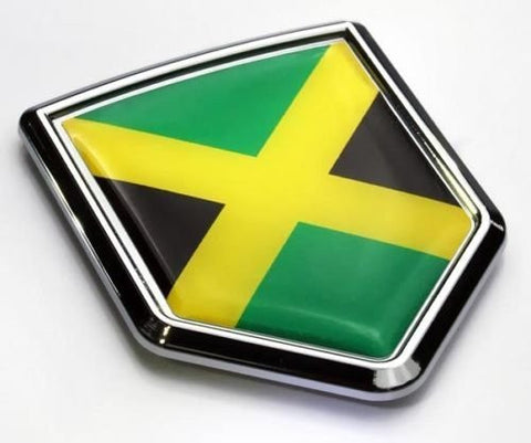 Car Chrome Decals CBSHD103 Jamaica Flag Jamaican Emblem Chrome Car Decal Sticker