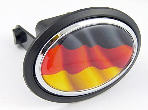 GERMANY Germany Deutschland Flag Hitch Cover cap 2" receiver black with chrome & dome