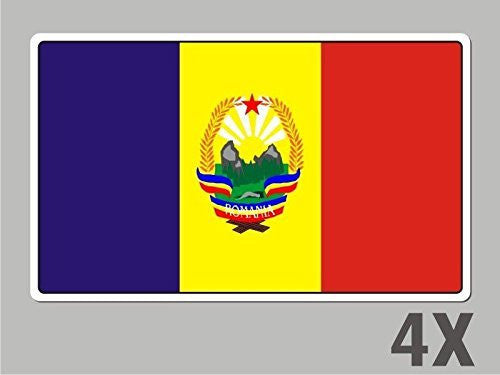 4 Romania stickers flag decal bumper car bike emblem vinyl FL052