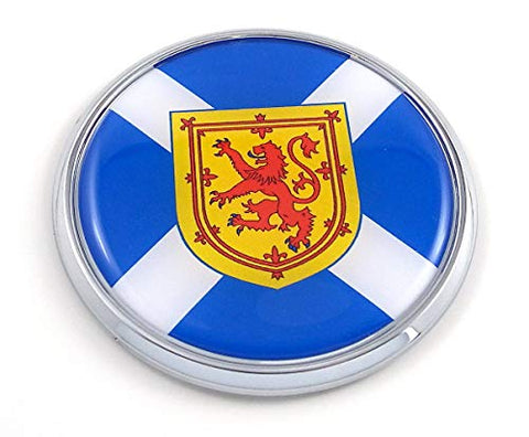 Scotland Scottish Flag 2.75" Car Chrome Round Emblem Decal 3D Sticker Badge