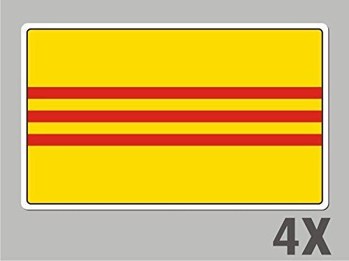 4 Vietnam stickers flag decal bumper car bike emblem vinyl FL073