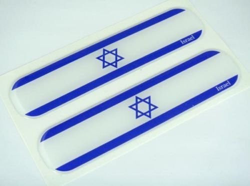 Israel, Israeli Flag Domed Decal Emblem Car Flexible Sticker 5" Set of 2