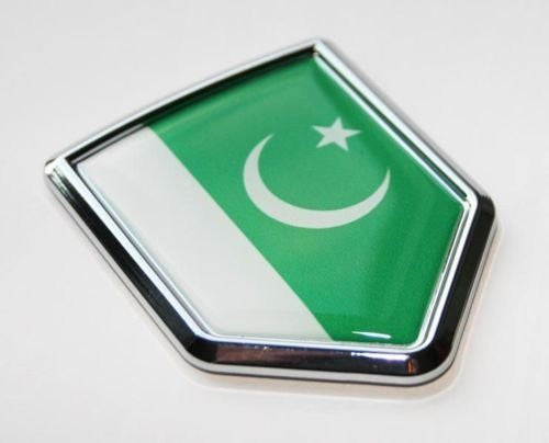Pakistan Pakistani Flag Decal Car Chrome Emblem Sticker
