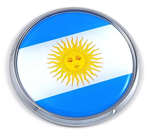 Argentina Flag 2.75" Car Chrome Round Emblem Decal 3D Sticker Badge