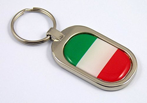 Italy Flag Key Chain metal chrome plated keychain key fob keyfob Italia italian