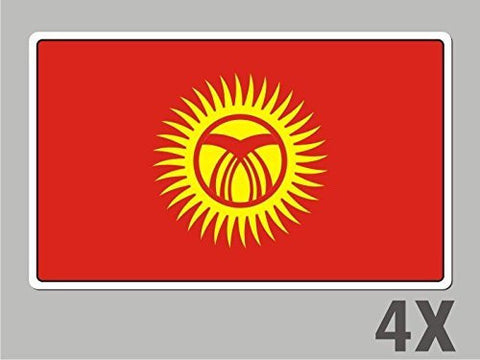 4 Kyrgyzstan stickers flag decal bumper car bike laptop .. emblem vinyl FL035