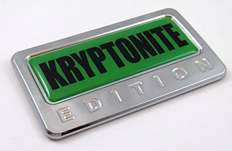 Kryptonite Edition Chrome Emblem with Domed Decal Car Auto Bike Badge Krypton