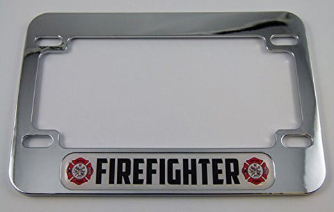 Firefighter Motorcycle Bike ABS Chrome Plated License Plate Frame
