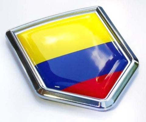 Car Chrome Decals CBSHD046 Colombia Flag Colombian Emblem Chrome Car Decal Sticker