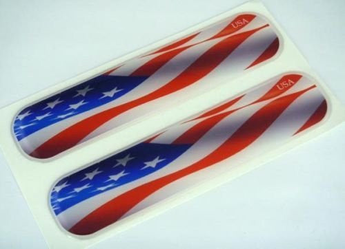 USA American United States Flag Domed Decal Emblem Flexible Sticker 5" Set of 2