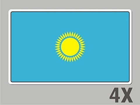 4 Kazakhstan stickers flag decal bumper car bike laptop .. emblem vinyl FL034