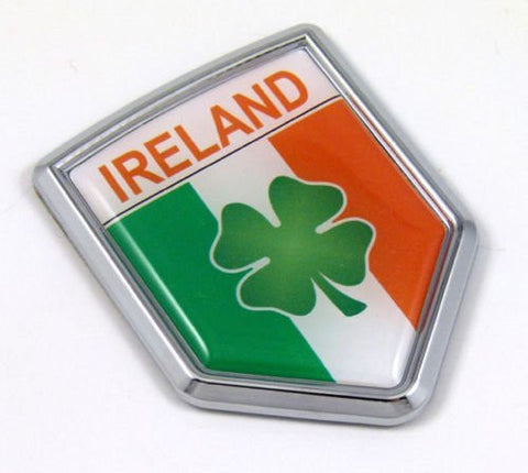 Car Chrome Decals CBSHD099A Irish flag with shamrock Ireland Car Chrome Emblem Sticker Decal medalion 3D