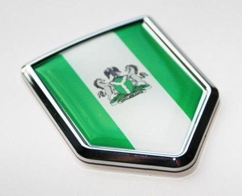 Car Chrome Decals CBSHD153 Nigeria, Nigerian Flag Decal Car Chrome Emblem Sticker