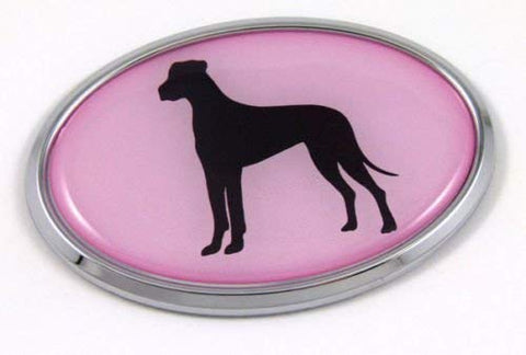 Great Dane Dog Pink 3D Chrome Emblem Pet Decal Car Auto Bike Truck Sticker