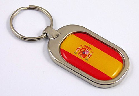 Spain Flag Key Chain metal chrome plated keychain key fob keyfob Spanish