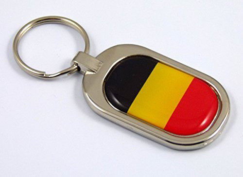 Belgium Flag Key Chain metal chrome plated keychain key fob keyfob Belgian