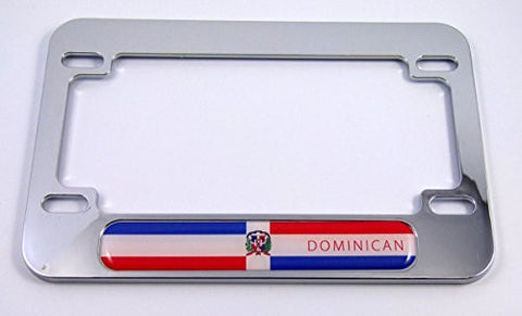 Dominican Republic flag Motorcycle Bike ABS Chrome Plated License Plate Frame