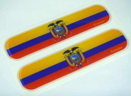 Ecuador Ecuadorian Flag Domed Decal Emblem Car Flexible Sticker 5" Set of 2