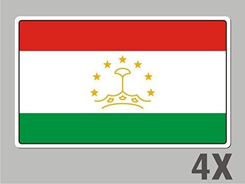 4 Tajikistan stickers flag decal bumper car bike emblem vinyl FL061