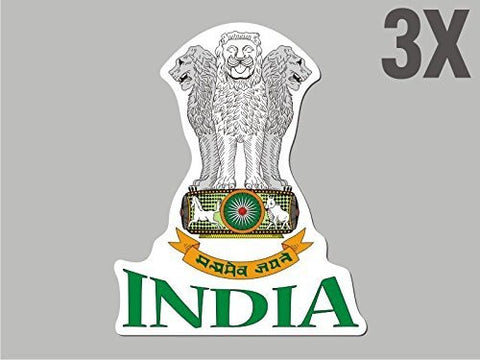 3 India shaped stickers flag crest decal bumper car bike emblem vinyl CN016