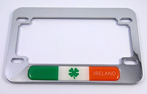 Ireland Irish flag Motorcycle Bike ABS Chrome Plated License Plate Frame