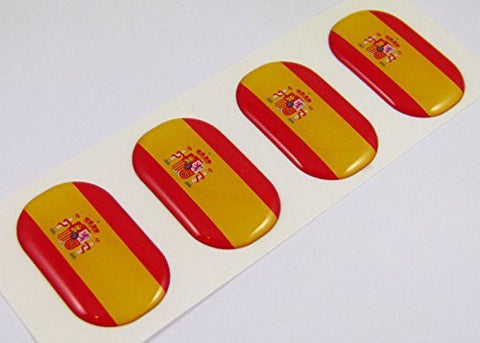 Spain midi Spanish domed decals flag 4 emblems 1.5" Car bike laptop stickers