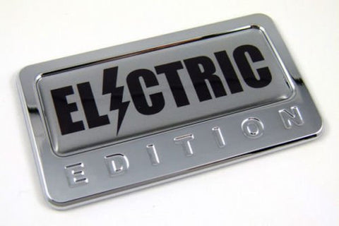 Car Chrome Decals CBEDI-ELECTR Electric custom Edition Chrome Emblem with domed decal Car Auto Bike Badge