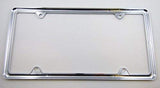 Slimline Thin Chrome Painted Plastic Durable Flexible License Plate Frame Set of 2 Frames