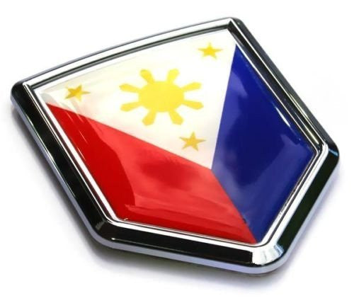 Car Chrome Decals CBSHD166 Philippine Flag Philippinian Car Auto Chrome Emblem 3D Decal Bumper Sticker