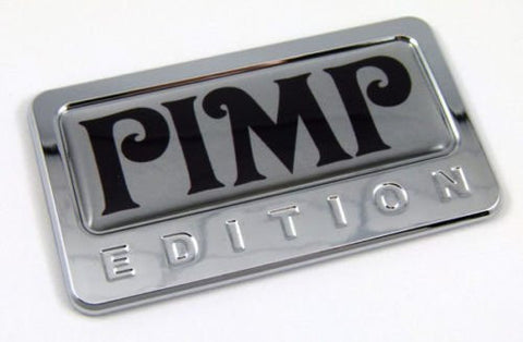 Car Chrome Decals CBEDI-PIMP Pimp custom Edition Chrome Emblem with domed decal Car Bike Auto Badge 3D
