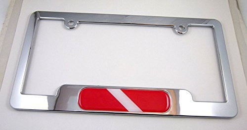 Diver Diving Diver ABS Chrome Plated License Plate Frame free caps and washers