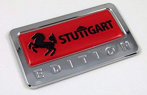 Stuttgart RED Edition Chrome Emblem Domed Decal Car Auto Badge