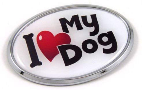 I Love My Dog Dogs Chrome Emblem Pets Decal Car Auto Bike Truck Sticker