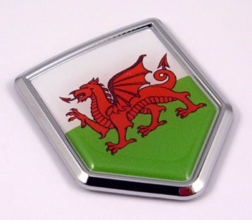 Wales Flag Welsh Emblem Chrome Car Decal Sticker
