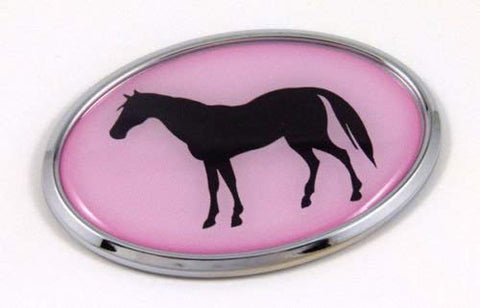 Horse Pink 3D Chrome Emblem Pet Decal Car Auto Bike Truck Sticker