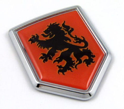 Car Chrome Decals CBSHD251 Holland Netherlands Dutch Orange Flag Car Auto Chrome Emblem 3D Decal Sticker