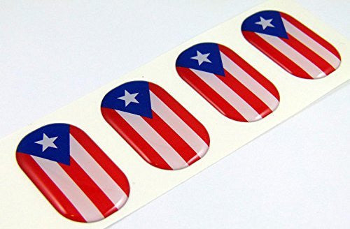 Puerto Rico midi domed decals flag 4 emblems 1.5" Car bike laptop stickers